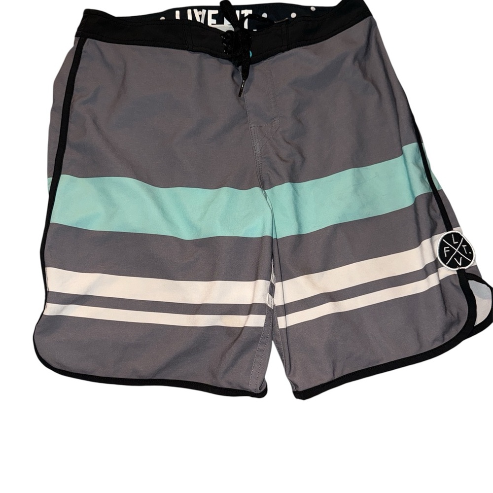 Live Fit Gray and Teal Men's Swim Shorts size 30
